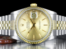 Rolex Datejust 36 Jubilee Bracelet Champagne Tapisserie Dial 16233